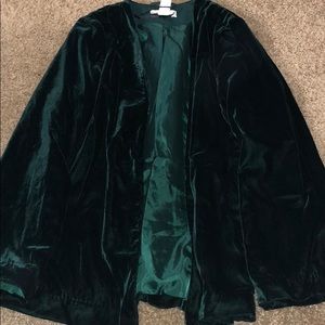 Green velvet blazer